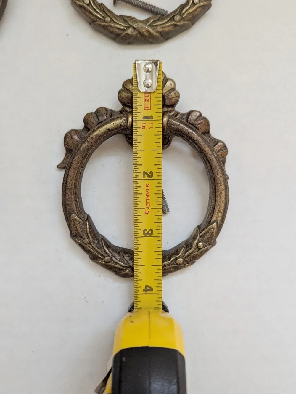 Vintage Cast Brass Ring Drawer Pulls - Set of 4